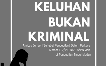 Keluhan Bukan Kriminal: Amicus curiae (Sahabat Pengadilan) dalam Perkara Nomor 1612/PID.B/2018/PN.Mdn di Pengadilan Tinggi Medan