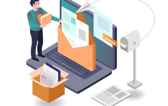 Men send data and documents via email